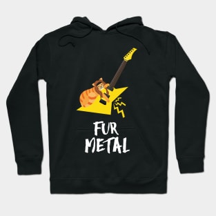 Retro Electric Guitar Cat | Funny Heavy Metal | Gift Ideas Hoodie